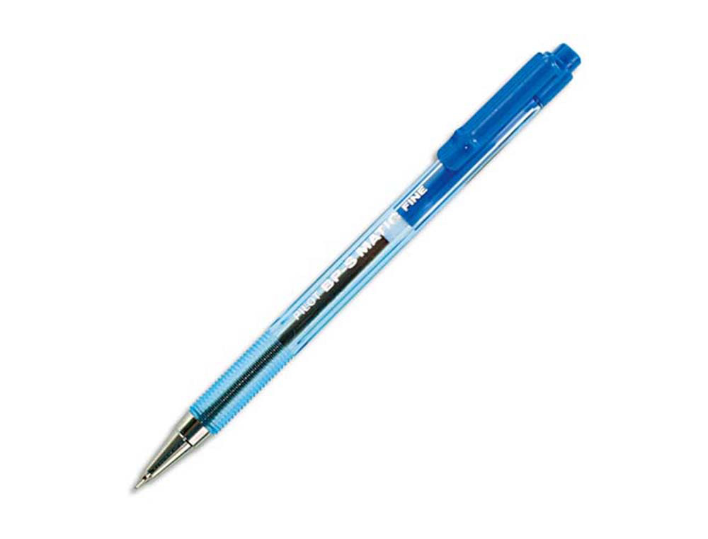 Stylo-bille pilot bp-s matic écriture fine 0.3mm 800m encre classique rétractable corps translucide rechargeable bleu