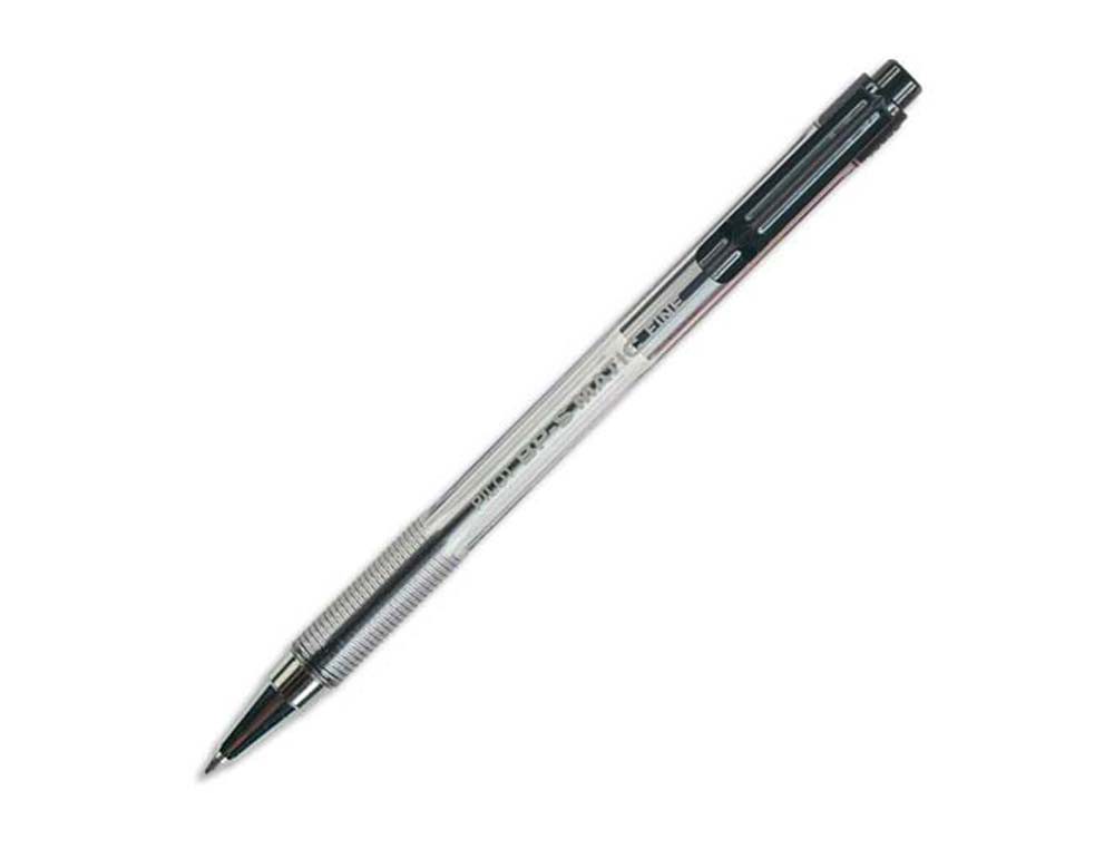 Stylo-bille pilot bp-s matic écriture fine 0.3mm 800m encre classique rétractable corps translucide rechargeable noir
