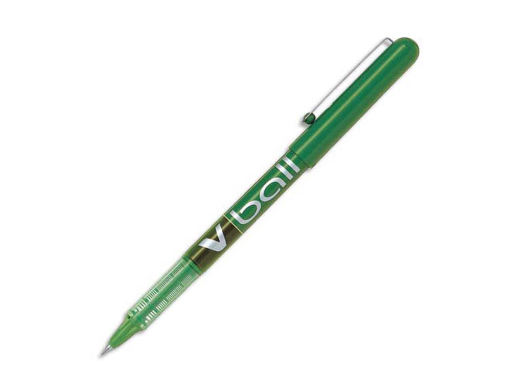 Roller pilot vball 5 écriture fine 0.3mm encre liquide niveau visible régulateur débit clip métal coloris vert