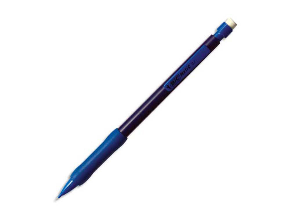 Porte-mine bic matic grip 0.7mm embout gomme corps plastique noir agrafe colorée grip caoutchouc 3 mines hb