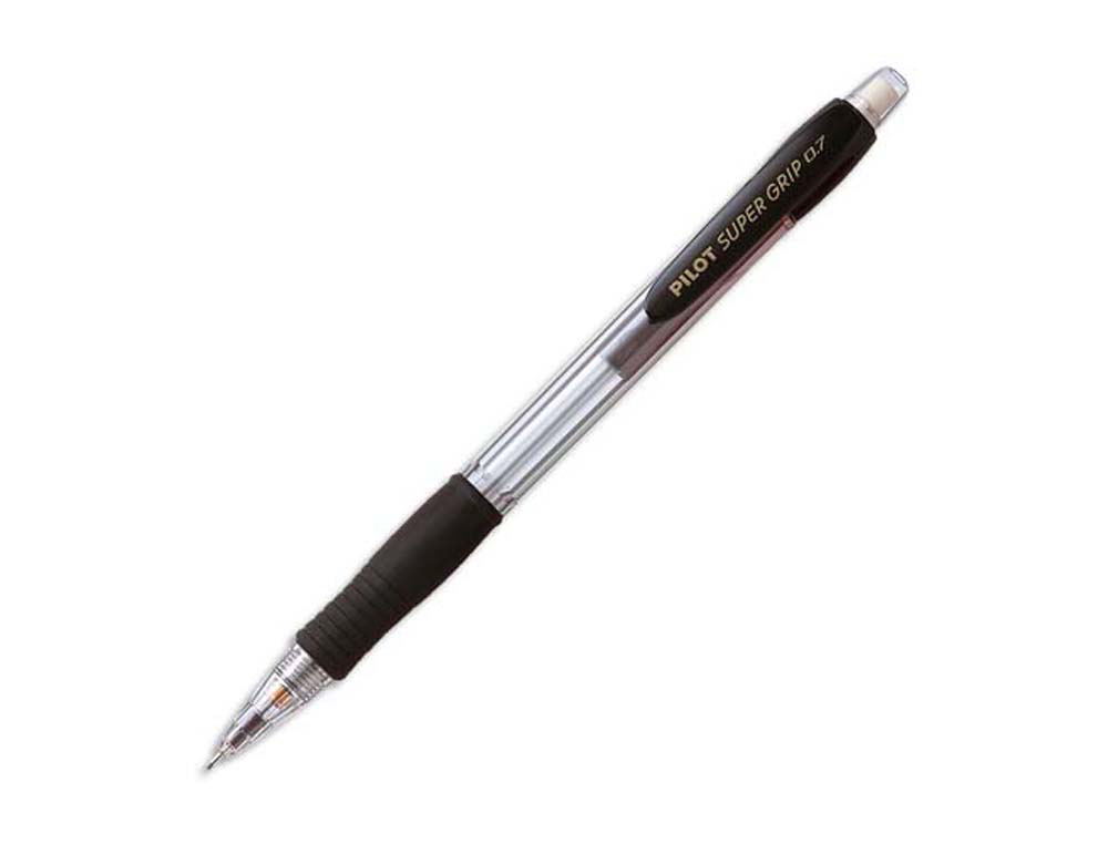 Porte-mine pilot super grip 0.7mm avance automatique canon rentrant grip caoutchouc corps ergonomique coloris noir