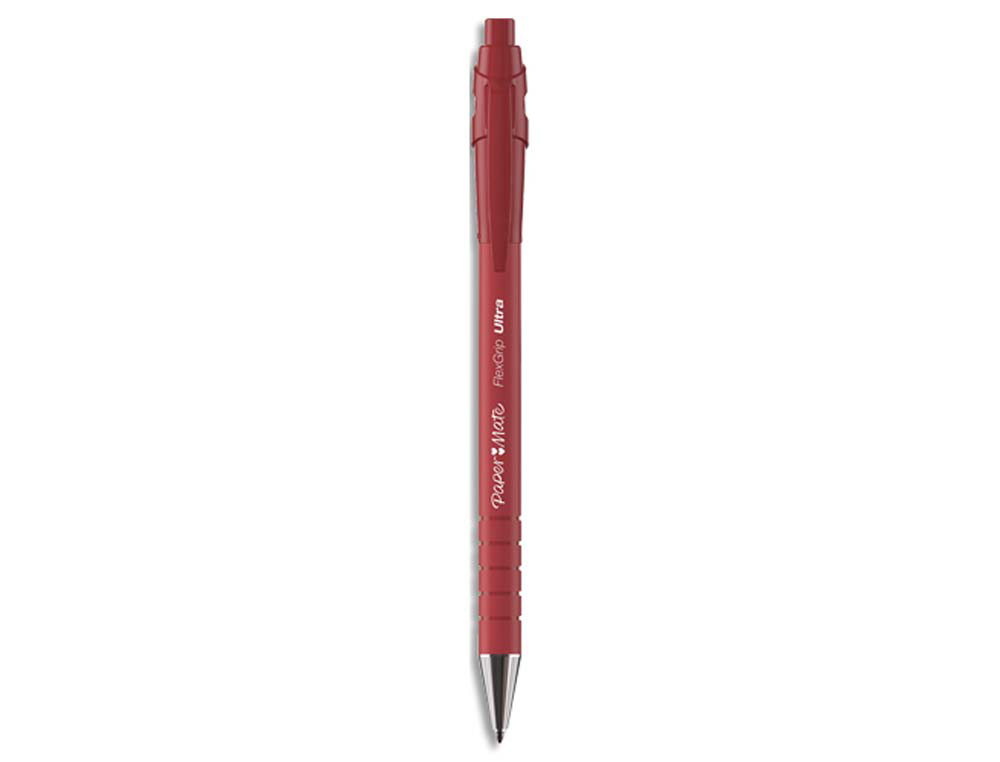 Stylo-bille paper mate flexgrip ultra écriture moyenne 0.7mm encre douce corps strié anti-glisse rétractable rouge