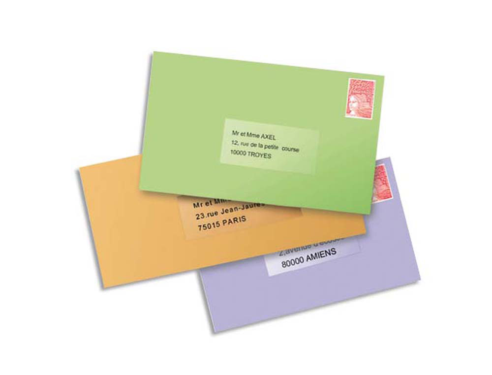 Étiquette adhésive avery expéditeur laser  38.1x2           1.2mm transparente enlevable sans trace 1625 unités