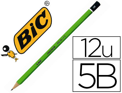 Crayon graphite bic critérium 550 5b bois hexagonal tête trempée baguée excellente taillabilité