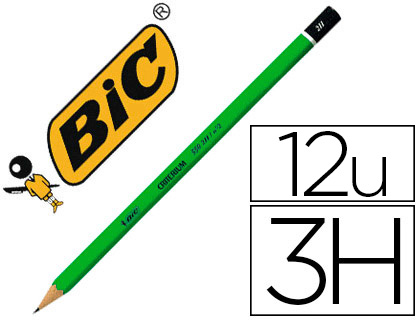 Crayon graphite bic critérium 550 3h bois hexagonal tête trempée baguée excellente taillabilité