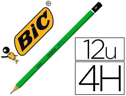 Crayon graphite bic critérium 550 4h bois hexagonal tête trempée baguée excellente taillabilité