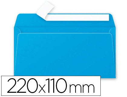 Enveloppe clairefontaine pollen dl 110x220mm 120g coloris bleu turquoise paquet 20 unités