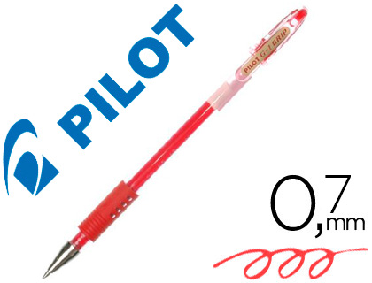 Stylo-bille pilot g1 grip écriture moyenne 0.5mm encre gel rechargeable corps translucide grip caoutchouc rouge