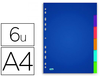 Intercalaire oxford polypropylène color life 6 positions a4 210x297mm réutilisable perforation indéchirable translucide