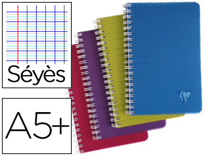 Cahier clairefontaine linicolor intensive reliure intégrale a5+ 17x22cm 100 pages 90g réglure séyès coloris assortis