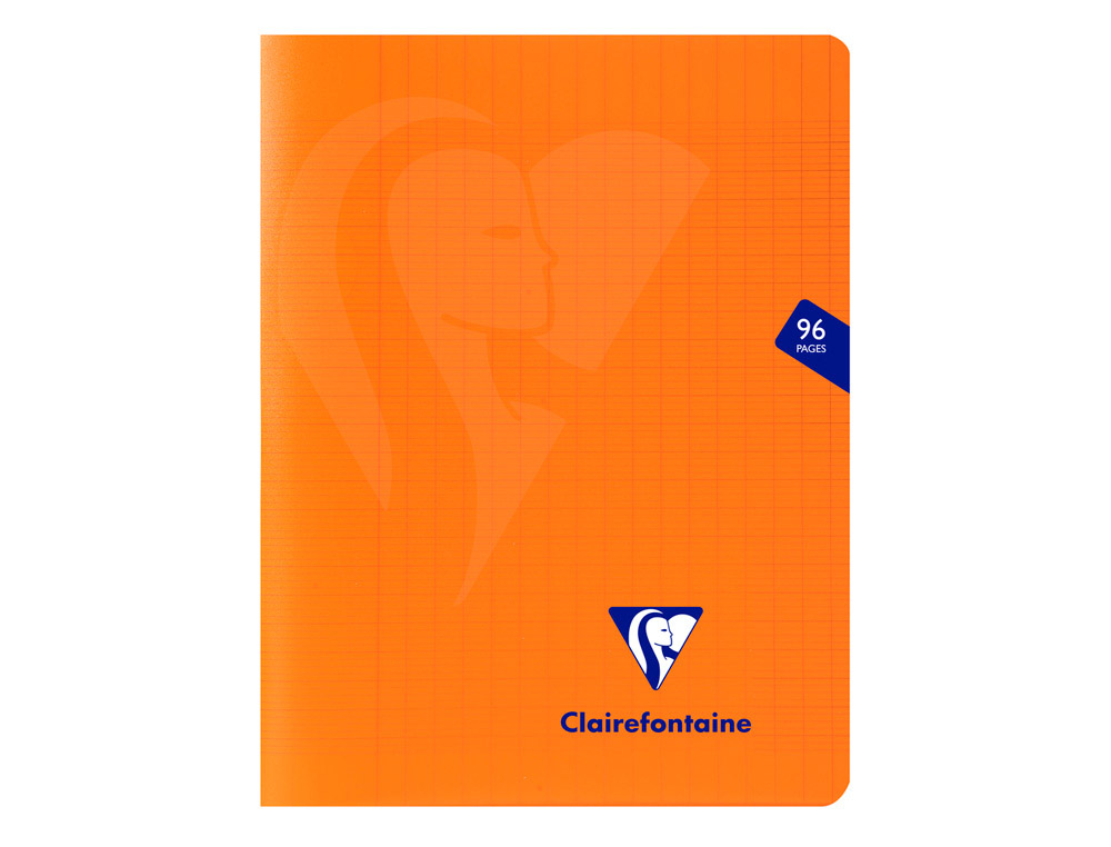 Cahier piqué clairefontaine mimesys couverture polypropylène a5+ 17x22cm 96 pages 90g réglure séyès coloris orange