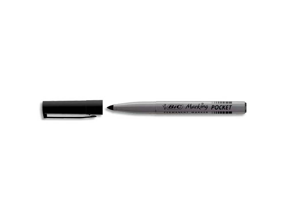 Marqueur bic permanent marking 1445 tracé 1mm encre base alcool inodore corps plastique multiusage coloris noir