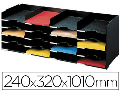 Module classement paperflow superposable armoire 20 cases 240x320x1010mm coloris noir