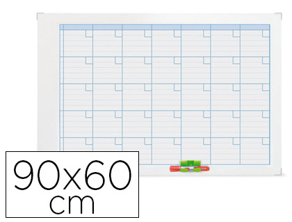 Planning nobo gamme performance mensuel magnétique jours 7 colonnes index 1 colonne 5 zones 5 lignes/semaine 90x60cm