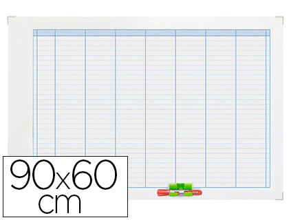 Planning nobo gamme performance hebdomadaire magnétique jours 7 colonnes index 1 colonne heures 24 lignes 90x60cm