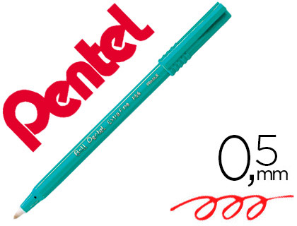 Feutre roller ball pentel r50 bille pointe plastique écriture moyenne 0.4mm coloris rouge