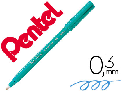 Feutre roller ball pentel r56 bille pointe plastique écriture fine 0.3mm coloris bleu