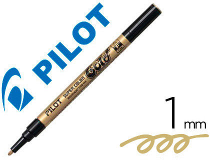 Marqueur pilot feutre permanent encre métallique pointe finenon biseautée 4mm or
