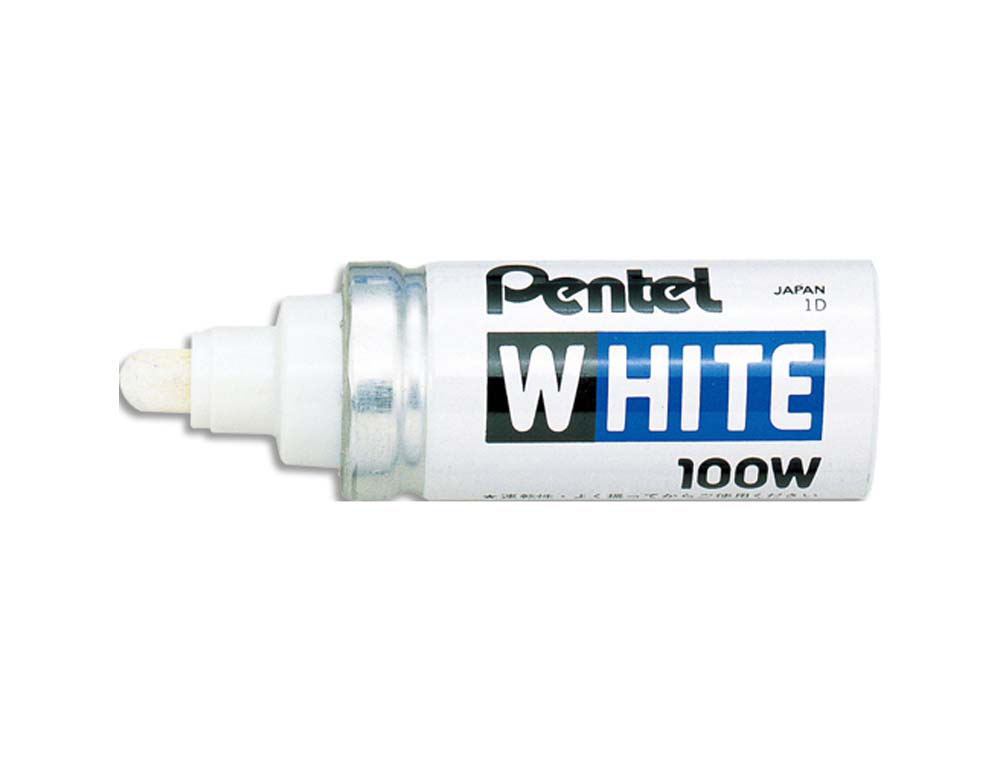 Marqueur pentel peinture pointe conique large trait 3.0mm indélébile opaque tous usages tous matériaux coloris blanc