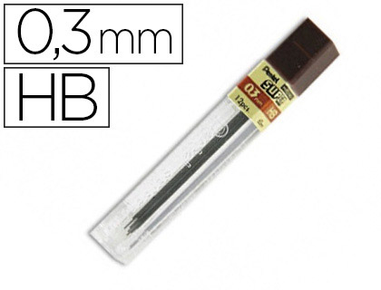 Mine pentel 0.3mm hb étui 12 unités