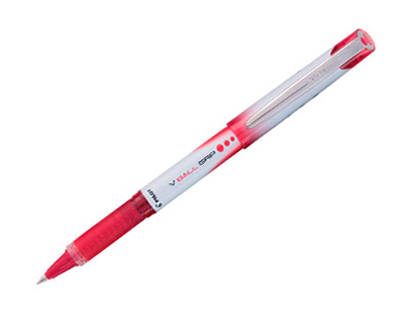Roller pilot vball grip écriture moyenne 0.7mm pointe acier inoxydable niveau encre liquide visible grip rouge