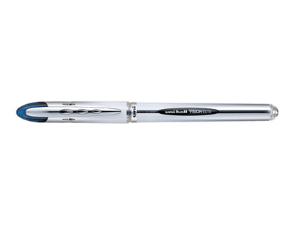 Roller uniball ub-200 vision élite écriture moyenne 0.5mm corps luxe gris encre liquide visible rechargeable bleu/noir