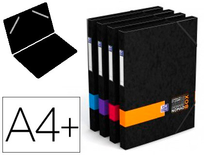 Boîte classement oxford nomad box étudiant carte lustrée 500g 250x330mm dos 25mm coloris assortis