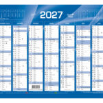 Calendrier banque quo vadis 27x21 cm fr bleu