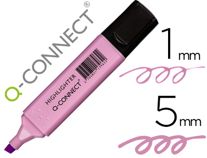Surligneur q-connect pastel tracé 2/5 mm pointe biseautée coloris violet