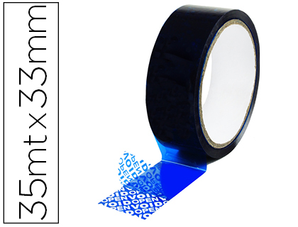 Ruban adhesif q-connect de securite bleu rouleau 35mx33mm