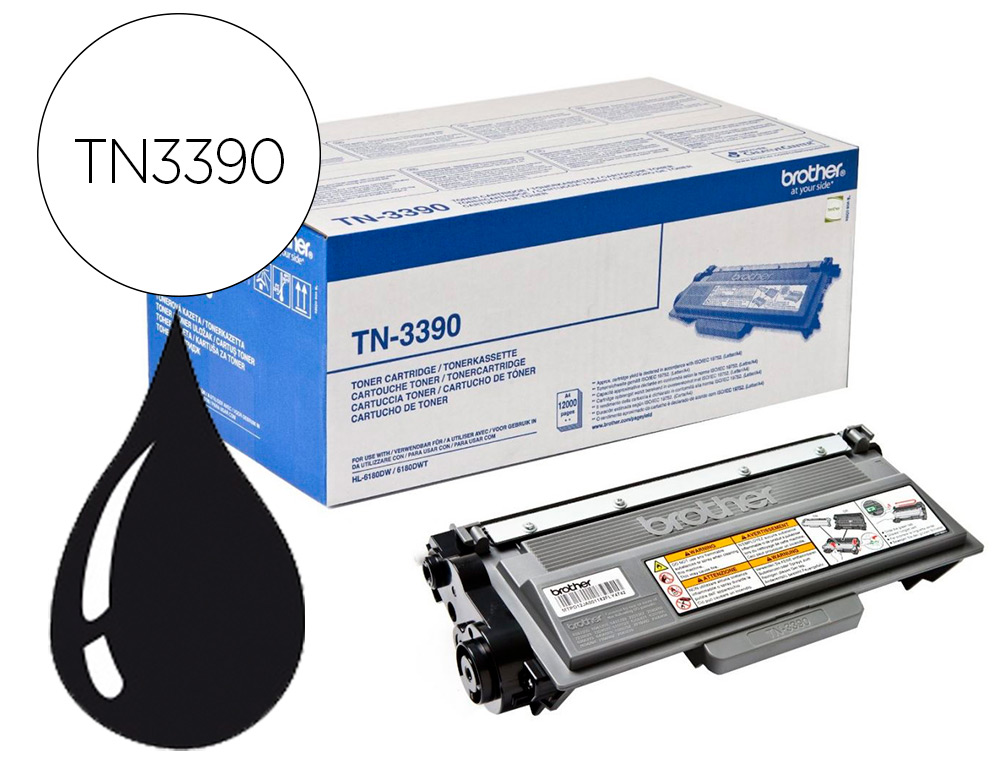 Toner laser original brother tn3390 12000 p noir