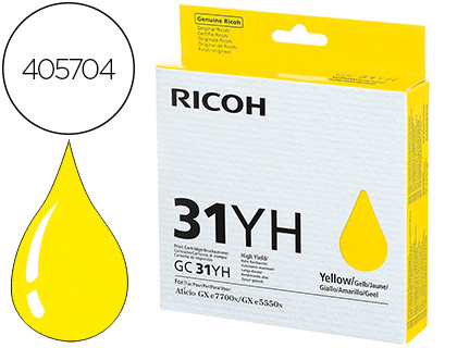 Cartouche d'encre original ricoh gc31yh 4000 p jaune