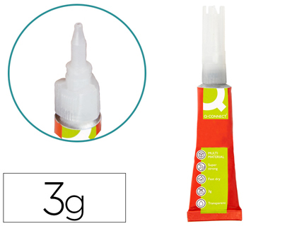 Colle q-connect hyperglue liquide super puissante       multi-materiaux tube 3g