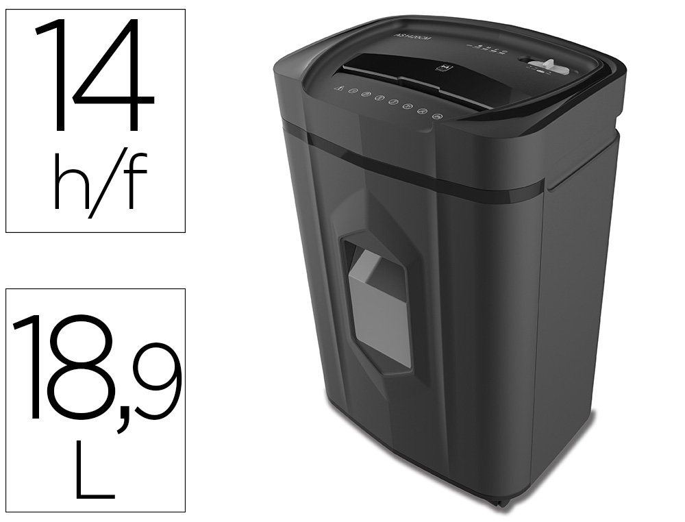 155667g-1.jpg Destructeur q-connect kf17109 securite p4 capacite 14 feuilles clips agrafes cartes et cd – Image 1
