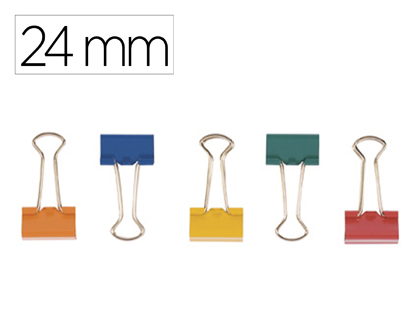 Pince q-connect double clip largeur 24mm boite carton 10  unites coloris assortis
