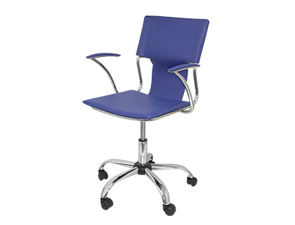 Chaise bureau q-connect rotative maximum supporte     100kg dim. 860+90x550x560     simili cuir coloris bleu