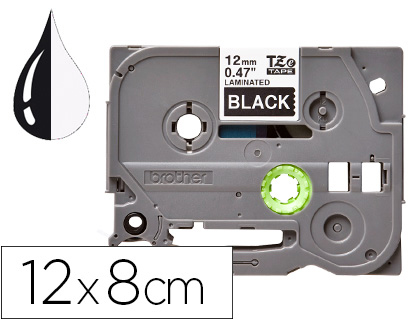 Ruban titreuse q-connect tze-335 noir-blanc 12 mm x 8  mt oze-335