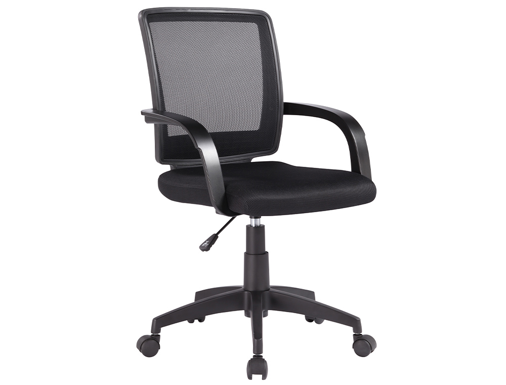 Chaise bureau q-connect rotative base nylon maille    maximum supporte 120kg        900+100x560x570mm coloris noir