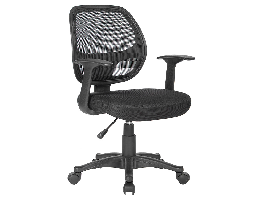 Chaise bureau q-connect rotative base nylon maille    maximum supporte 120kg        870+120x550x590mm coloris noir