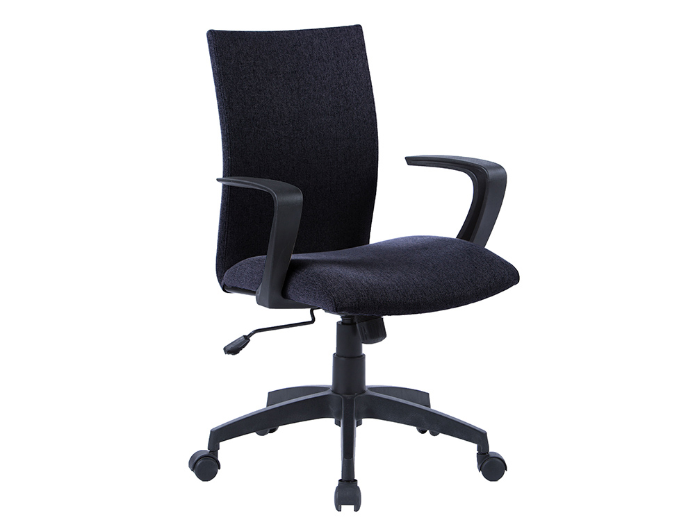 Chaise bureau q-connect rotative base metal tissu     maximum supporte 130kg        895+110x550x580mm coloris noir