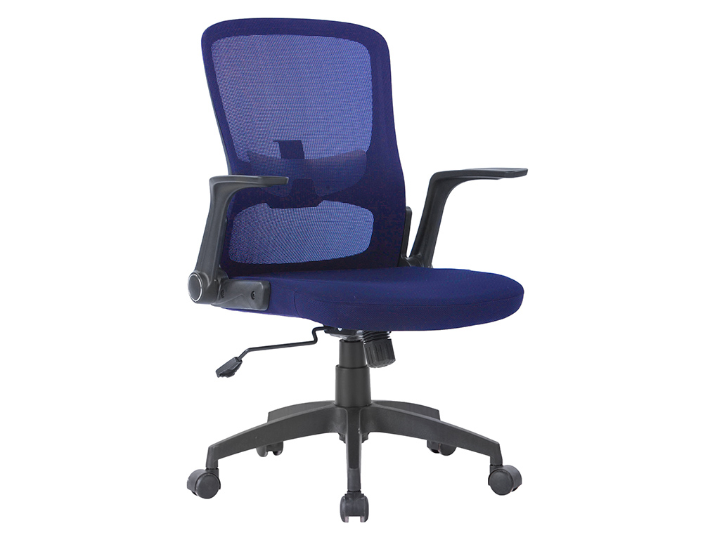 Chaise bureau q-connect rotative base nylon maille    maximum supporte 130kg        910+75x550x610mm coloris bleu