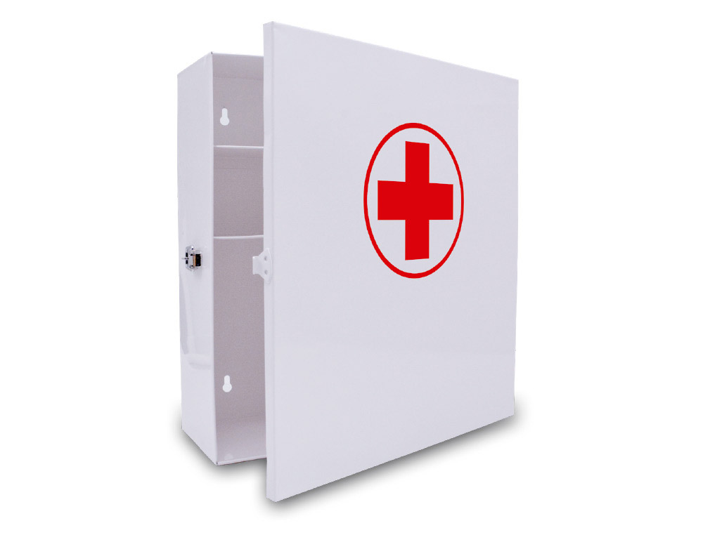 Armoire pharmacie q-connect en metal livre vide 4         compartiments  27,5x30x12