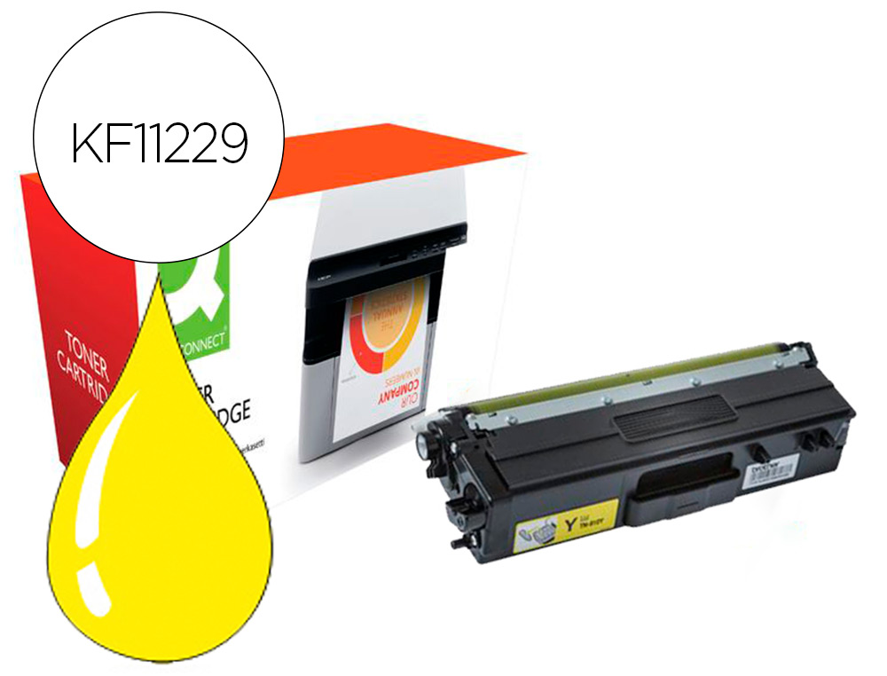 156755g-1.jpg Toner laser compatible q-connect brother tn910y 9000 p jaune – Image 1