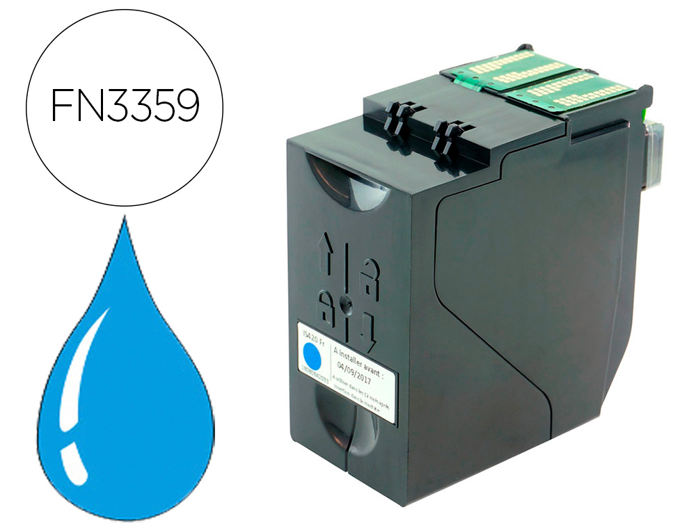 Cartouche d'encre compatible pitney bowes 100 bleu