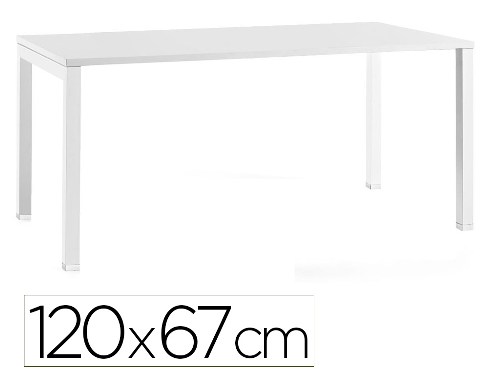 Bureau mt international plateau blanc melamine 25mm   pietement arche coloris blanc 120x67cm