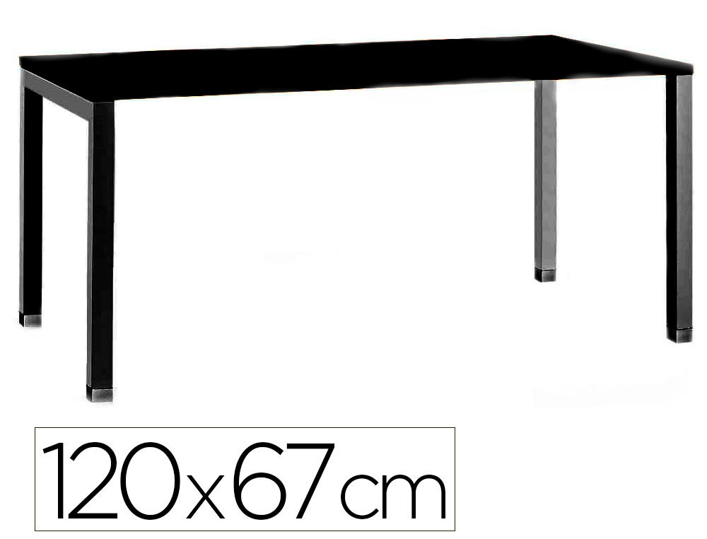 Bureau mt international plateau noir melamine 25mm    pietement arche coloris noir  120x67cm