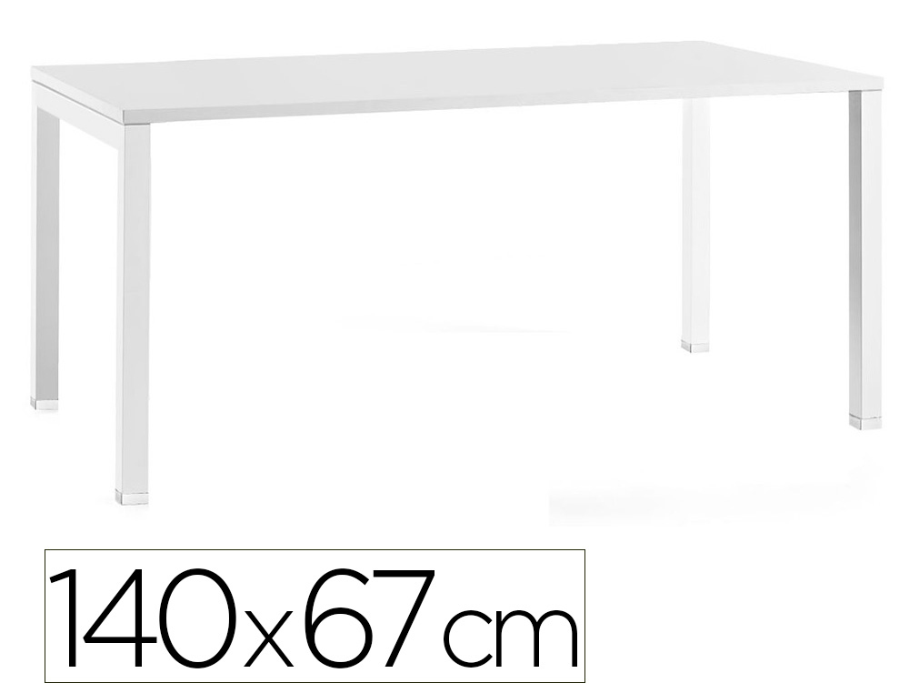 Bureau mt international plateau blanc melamine 25mm   pietement arche coloris blanc 140x67cm