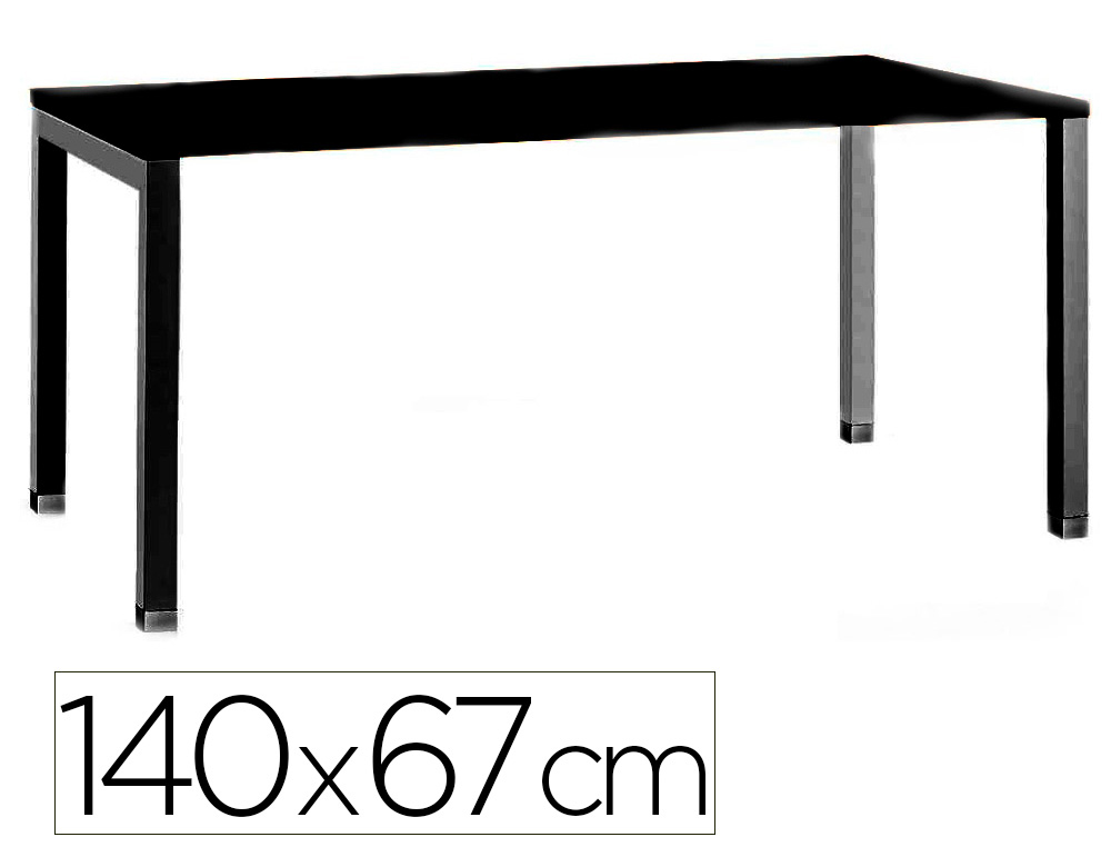 Bureau mt international plateau noir melamine 25mm    pietement arche coloris noir  140x67cm