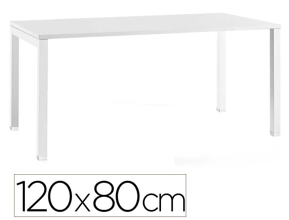 Bureau mt international plateau blanc melamine 25mm   pietement arche coloris blanc 120x80cm