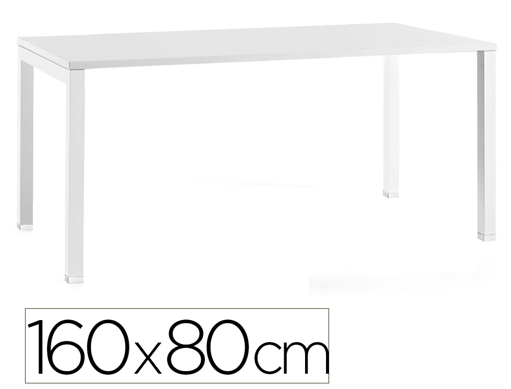 Bureau mt international plateau blanc melamine 25mm   pietement arche coloris blanc 160x80cm